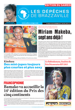 Miriam Makeba, Sept Ans Déjà !