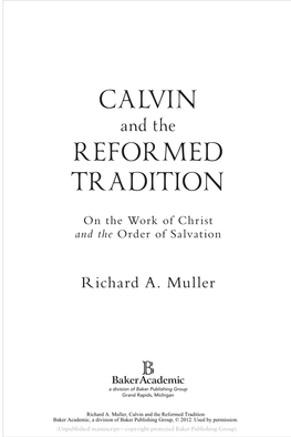 Calvin Reformed Tradition
