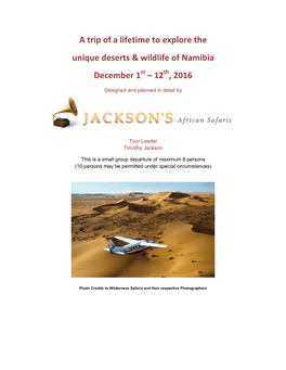 A Trip of a Lifetime to Explore the Unique Deserts & Wildlife of Namibia