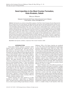 Sand Injectites in the West Crocker Formation, Kota Kinabalu, Sabah Mazlan Madon