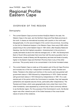 Regional Profile Eastern Cape