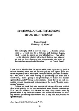 Epistemological Kiekections of Aw Old Feminist