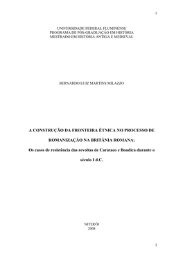 A Construção Da Fronteira Étnica No Processo De