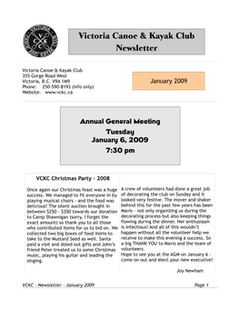 Victoria Canoe & Kayak Club Newsletter