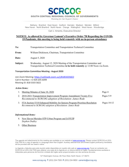 Transportation Committee Agenda