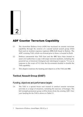 Chapter 2: ADF Counter Terrorism Capability