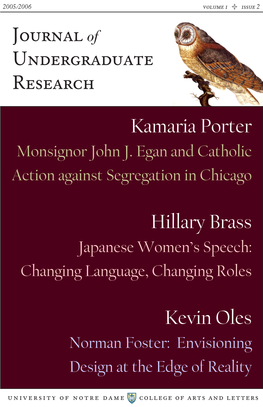 Journal of Undergraduate Research Kamaria Porter Hillary Brass Kevin