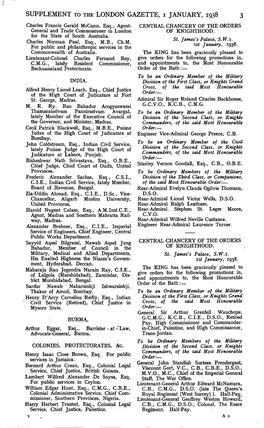 SUPPLEMENT to the LONDON GAZETTE, I JANUARY, 1938