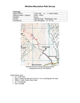 Wicklow Mountains Path Survey