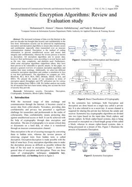 Symmetric Encryption Algorithms: Review and Evaluation Study