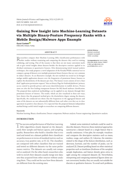 Gaining New Insight Into Machine-Learning Datasets Via