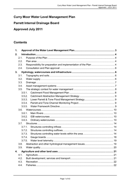 Curry Moor WLMP Parrett Approved July 2011