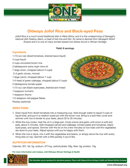 Oldways Jollof Rice and Black-Eyed Peas