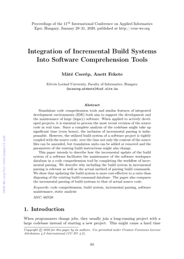 Integration of Incremental Build Systems Into Software Comprehension Tools