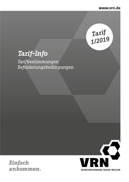Tarif-Info Tarifbestimmungen Beförderungsbedingungen