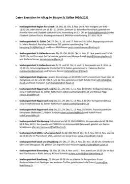 Daten Exerzitien Im Alltag Im Bistum St.Gallen 2020/2021