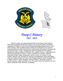 Troop C History 1931 - 2019