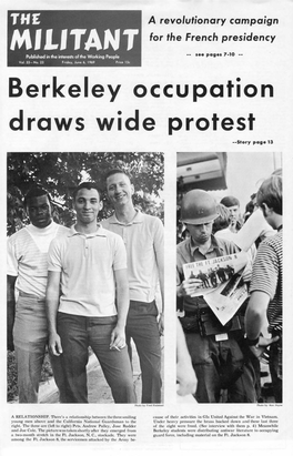 Berkeley Occupation Draws Wide Protest - -Story Page 13