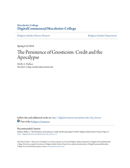 The Persistence of Gnosticism: Credit and the Apocalypse