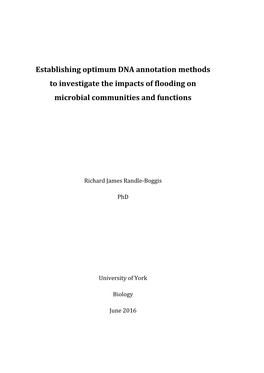 Establishing Optimum DNA Annotation Methods to Investigate the Impacts of Flooding on Microbial Communities and Functions