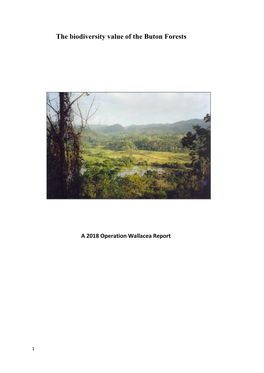 The Biodiversity Value of the Buton Forests