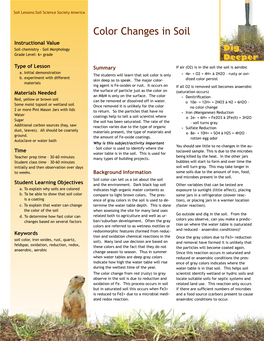 Color Changes in Soil