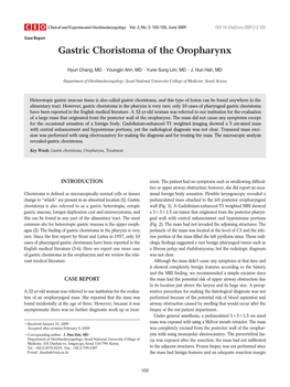 Gastric Choristoma of the Oropharynx