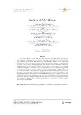 Evolution of Active Regions