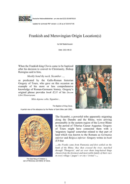 Frankish and Merovingian Origin Location(S)