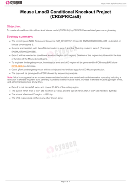 Mouse Lmod3 Conditional Knockout Project (CRISPR/Cas9)