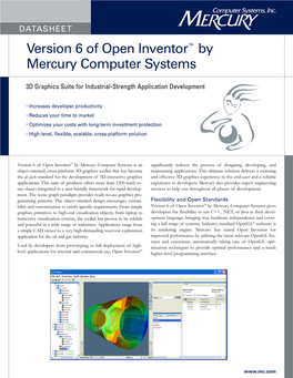 Version 6 of Open Inventor by Mercury Computer