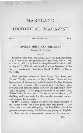Maryland Historical Magazine, 1919, Volume 14, Issue No. 4
