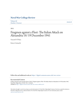 The Italian Attack on Alexandria 18/19 December 1941