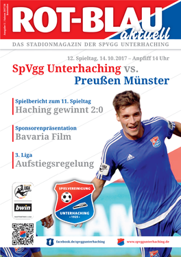 Spvgg Unterhaching Stadionmagazin 2017/2018 Nr. 05