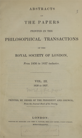 % the Papers Philosophical Transactions