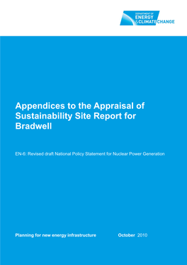 Appendices to the Appraisal of Sustainability Site Report for Bradwell