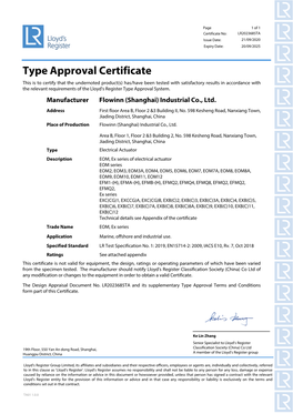 Type Approval Certificate