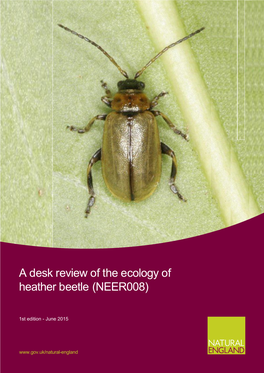 A Desk Review of the Ecology of Heather Beetle (NEER008)