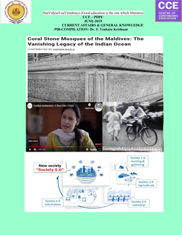 Cce – Pdpu June-2019 Current Affairs & General Knowledge