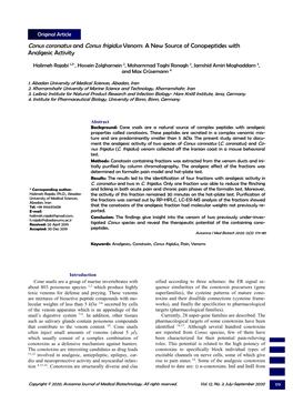 Conus Coronatus and Conus Frigidus Venom: a New Source of Conopeptides with Analgesic Activity