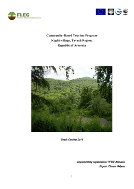 Community–Based Tourism Program Koghb Village, Tavush Region, Republic of Armenia