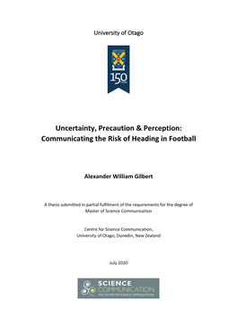 Uncertainty, Precaution & Perception: Communicating the Risk of Heading in Football