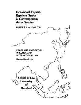 Peace and Unification in Korea and International Law