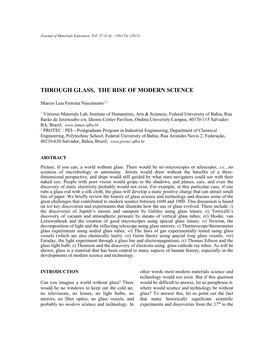 Through Glass the Rise of Modern Science