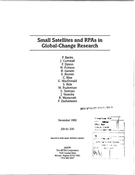 Small Satellites and Rpas in Global-Change Research