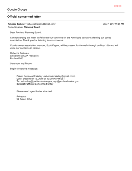 Google Groups Official Concerned Letter