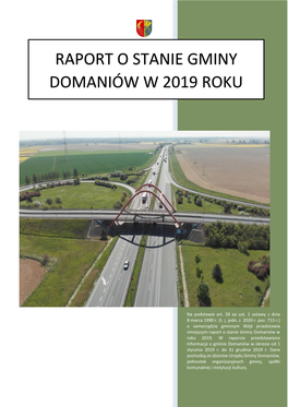 Raport O Stanie Gminy Domaniów W 2019 Roku