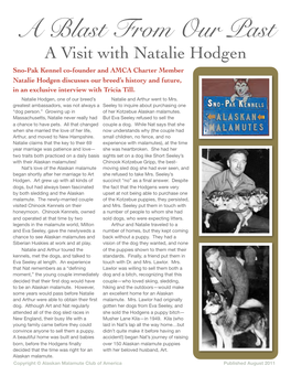 A Blast from Our Past-A Visit with Natalie Hodgen