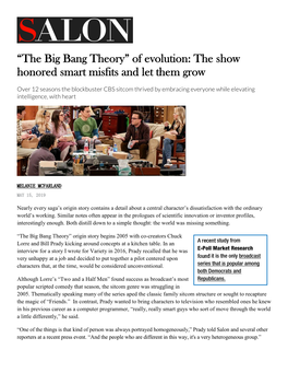 “The Big Bang Theory” of Evolution: the Show Honored Smart Misfits and Let Them Grow