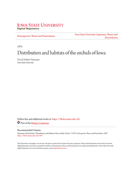 Distribution and Habitats of the Orchids of Iowa David Arthur Niemann Iowa State University